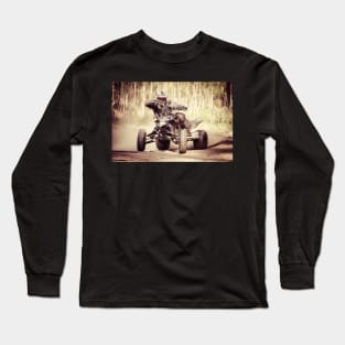ATV racer takes a turn during a race. Long Sleeve T-Shirt